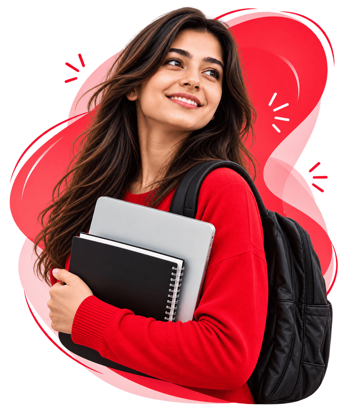 Student with laptop and notebook building a rewarding career